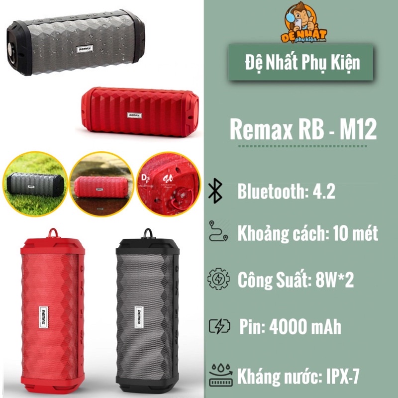 Loa Bluetooth Remax RB - M12 chống nước