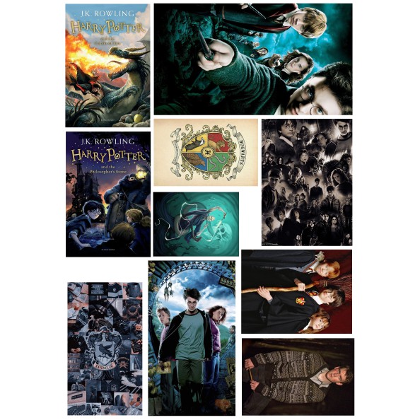 Bộ 60 Sticker hình dán HARRY POTTER, hình dán laptop, hình dán sticker pvc chống nước, hình dán nón bảo hiểm