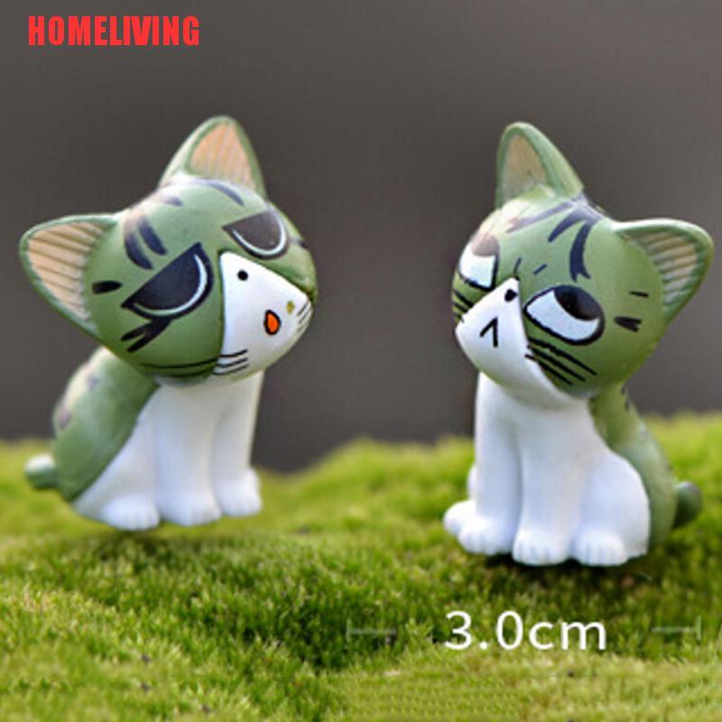Set 8 Mô Hình Mèo Kitty Bằng Nhựa Resin Mini Trang Trí Sân Vườn