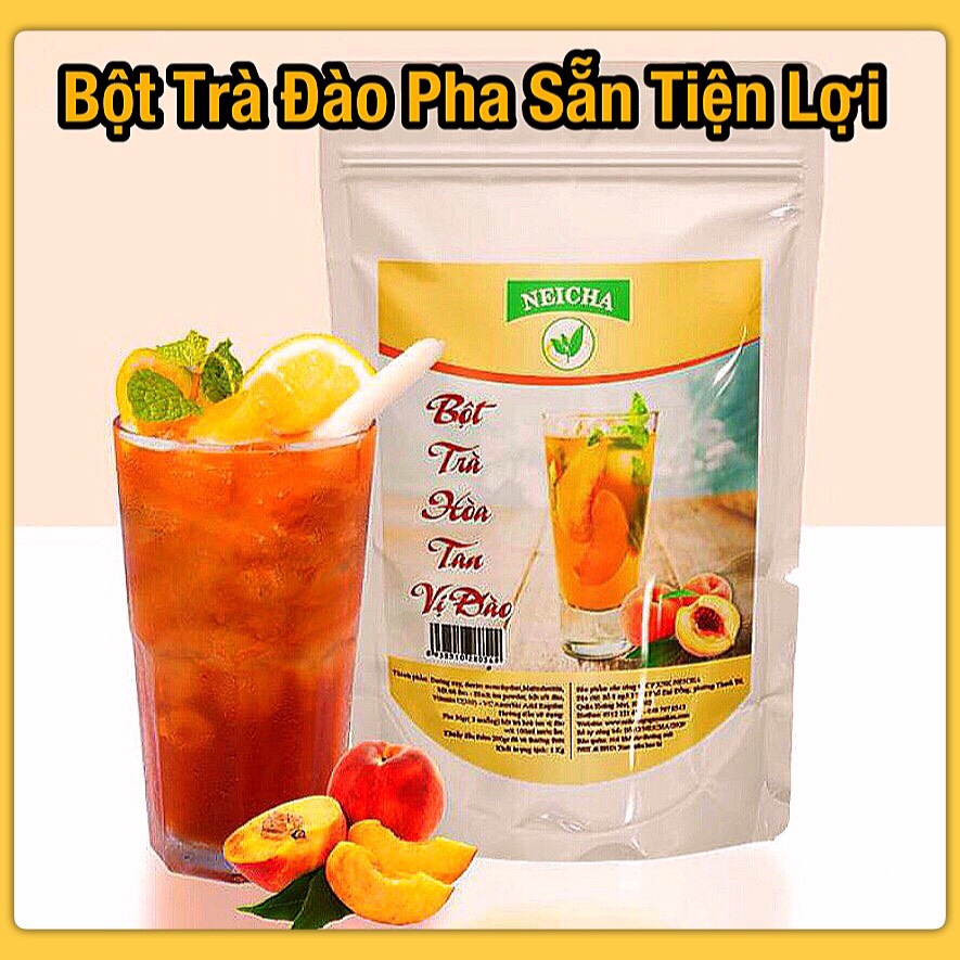 Bột Trà Đào Neicha hàng chính hãng/ Bột trà hoa quả PHA SẴN SIÊU NHANH thơm ngon chuẩn vị.