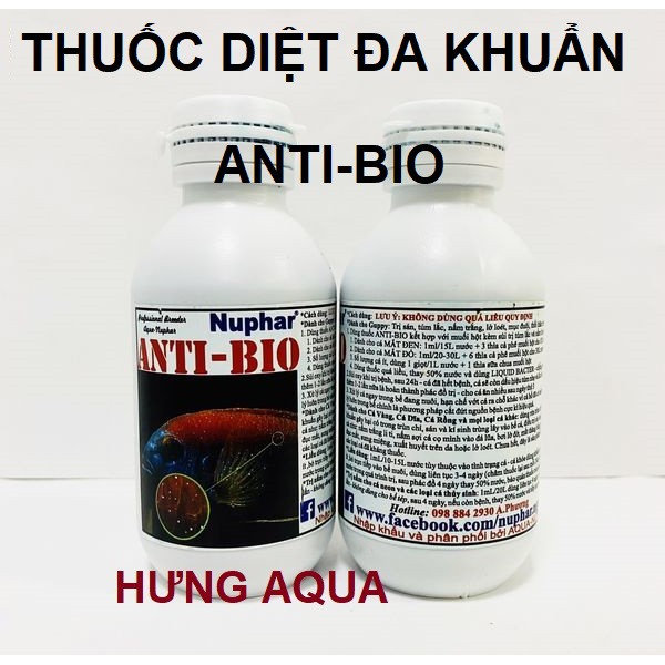 Thu ố c Anti Bio Nuphar chai 100ml di.ệt khuẩn xử lý các bệnh cho cá (hàng chuẩn Thái)