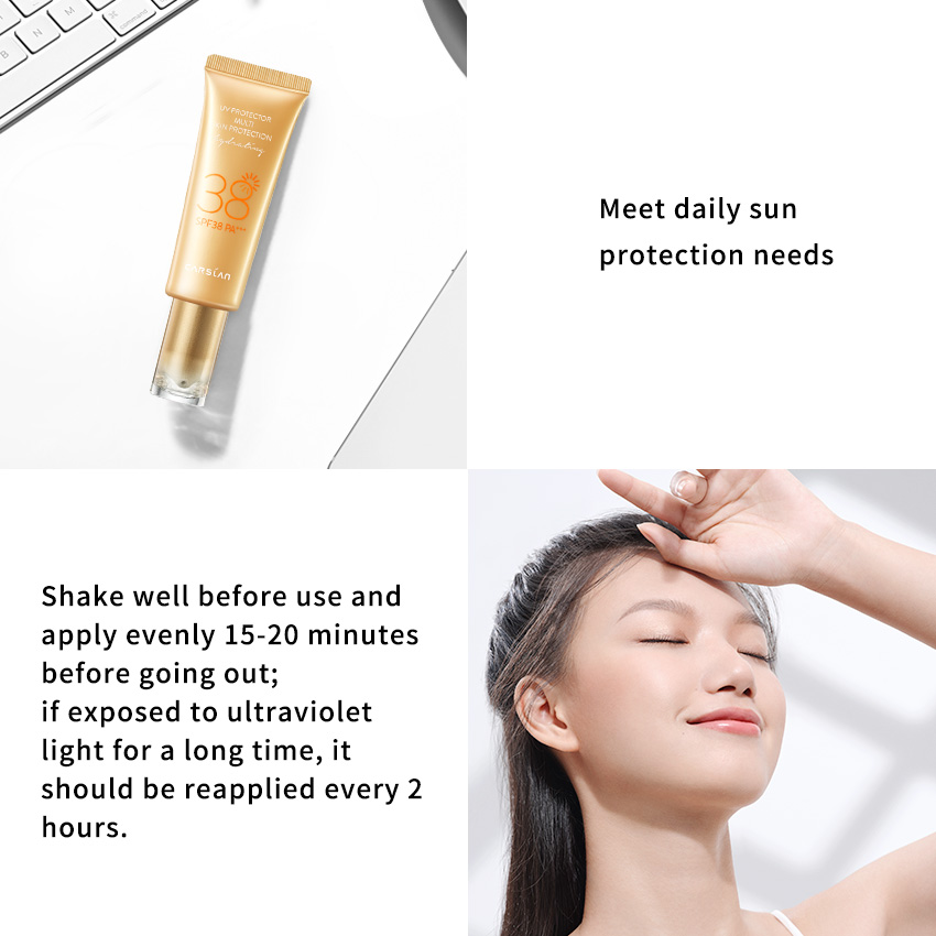 Kem Chống Nắng Carslan SPF38+ bảo vệ khỏi tia UV PA+++ dưỡng ẩm 45ml