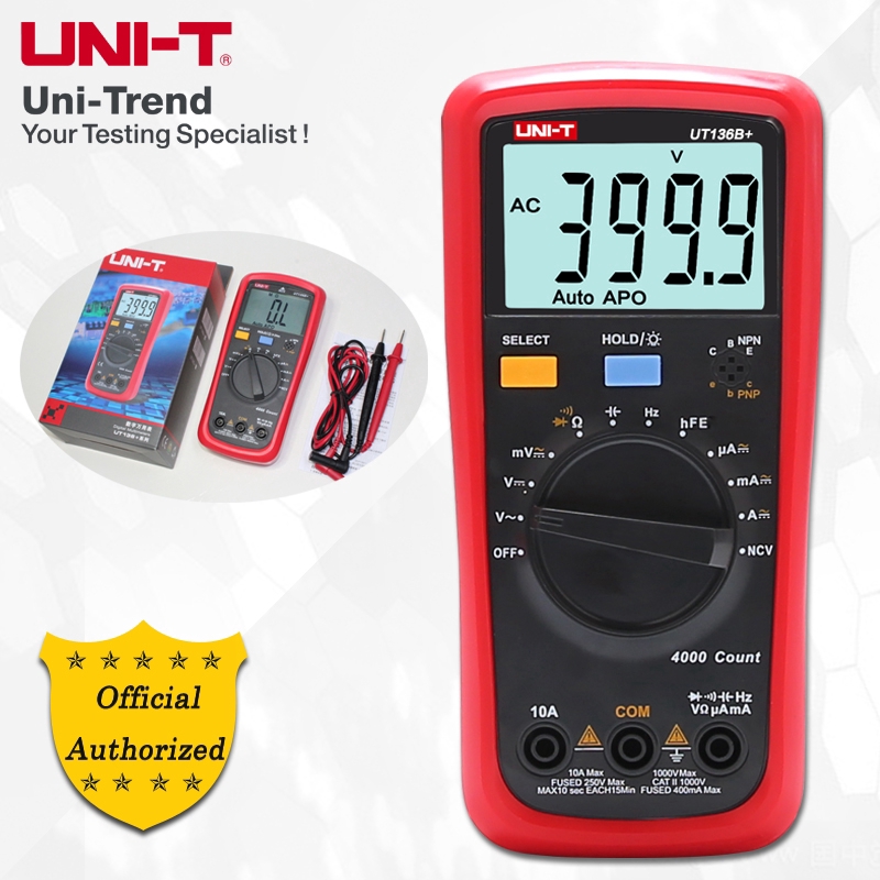 Đồng hồ vạn năng kỹ thuật số tự động UNI-T UT136B + / UT136C +; Kiểm tra điện trở / điện dung / tần số / hFE / NCV