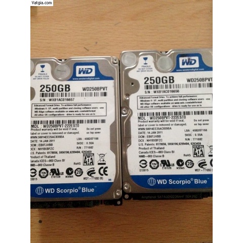 Ổ cứng laptop 250gb HDD chính hãng zin tháo máy 2.5'' SATA III