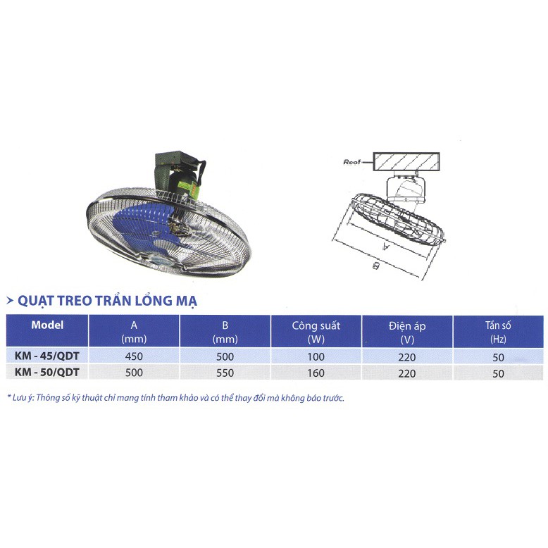 Quạt đảo trần công nghiệp Komasu KM50/QĐT