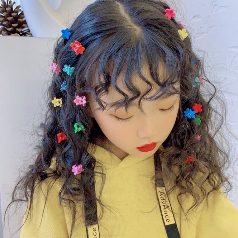 Set 20 Kẹp Tóc Hoa Mini Nhiều Màu Đáng Yêu Cho Nữ