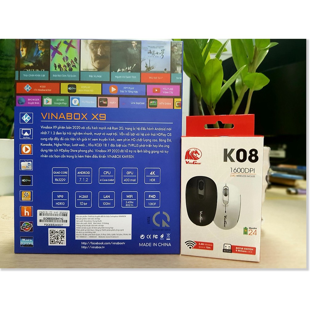 Android VINABOX X9-bản mới 2020 Android 7.1.2 HỖ TRỢ tìm kiếm giọng nói Ram 2G, ROM 8G- SẢN PHẨM CHÍNH HÃNG, Thiết kế Đẹ