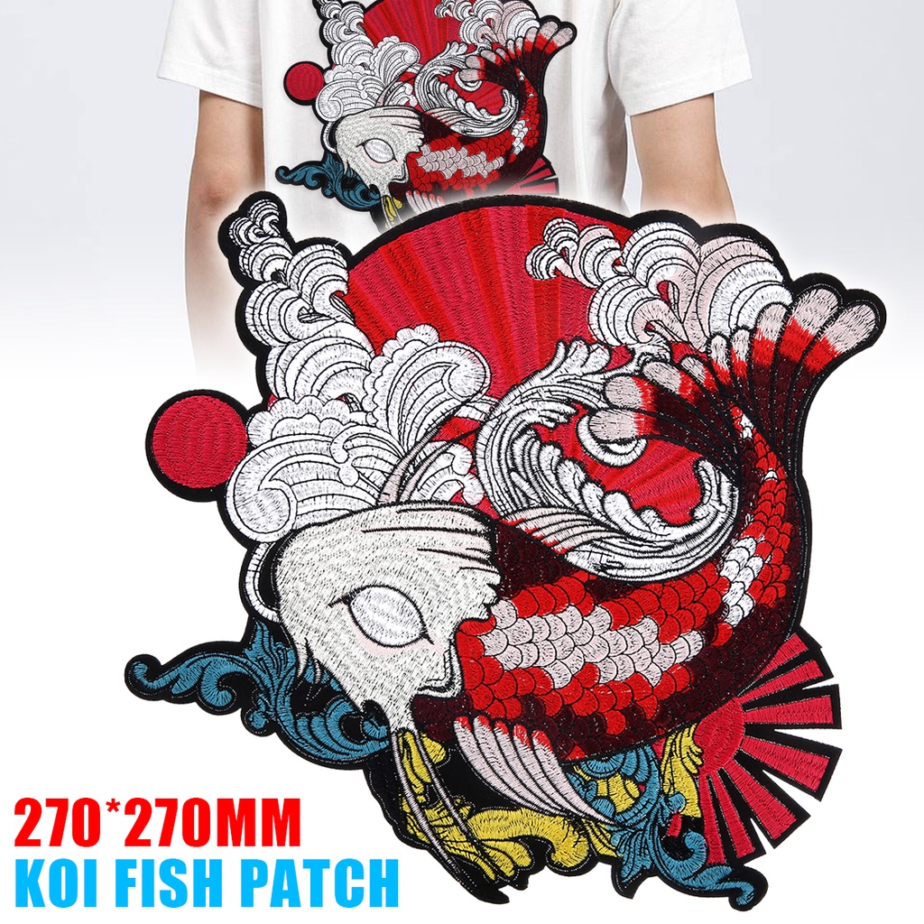 Sticker ủi thêu hình cá Koi ☆Gyxcadia