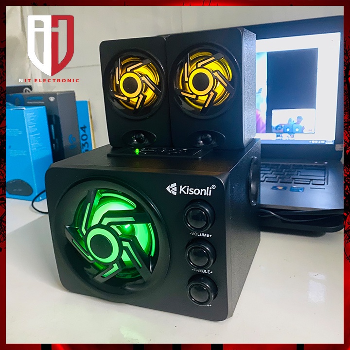 Loa máy tính bluetooth để bàn có dây KISONLI TM-8000A loa vi tính lED RGB gaming