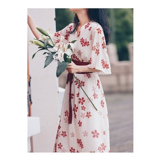 Váy voan hoa Nhật Bản