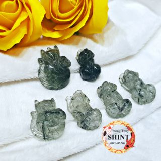 Dây chuyền hồ ly chín đuôi - tỳ hưu tóc xanh lá