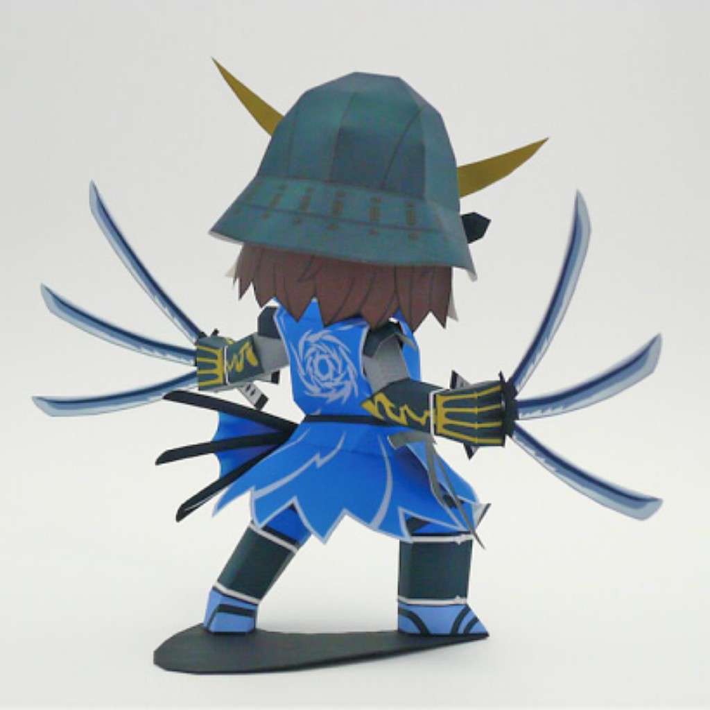 Mô hình giấy Anime Game chibi Date Masamune - Sengoku BASARA