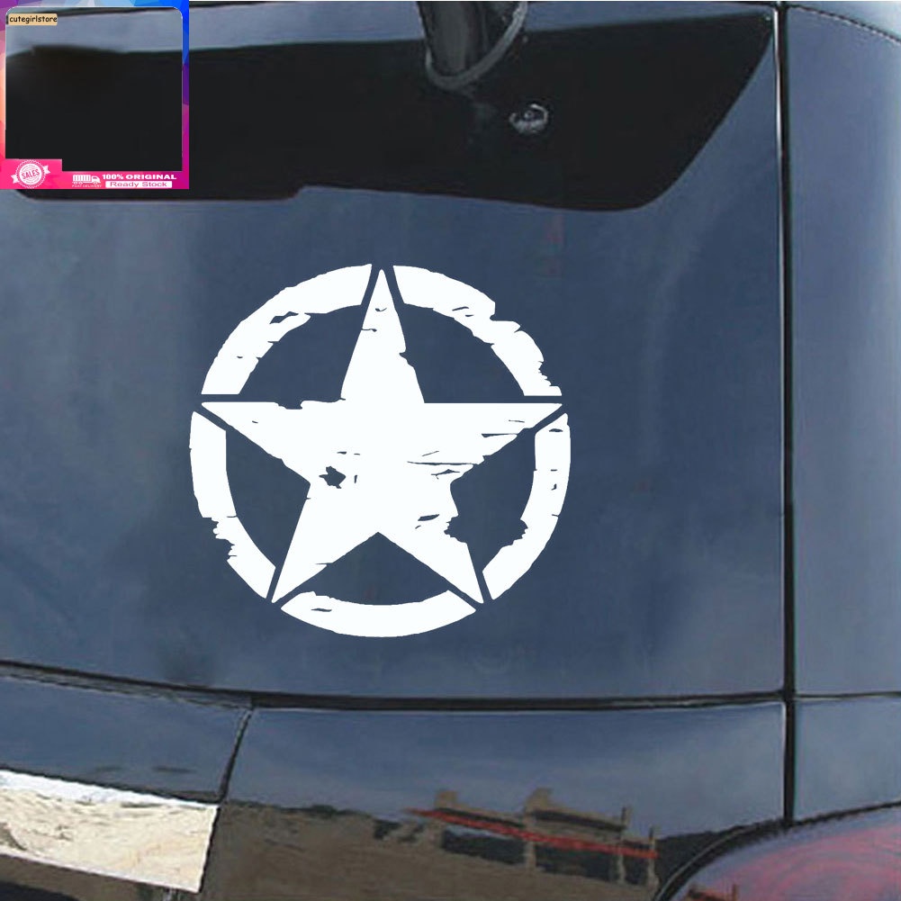 Miếng dán trang trí xe ô tô hình tròn phối ngôi sao phản quang dễ thương