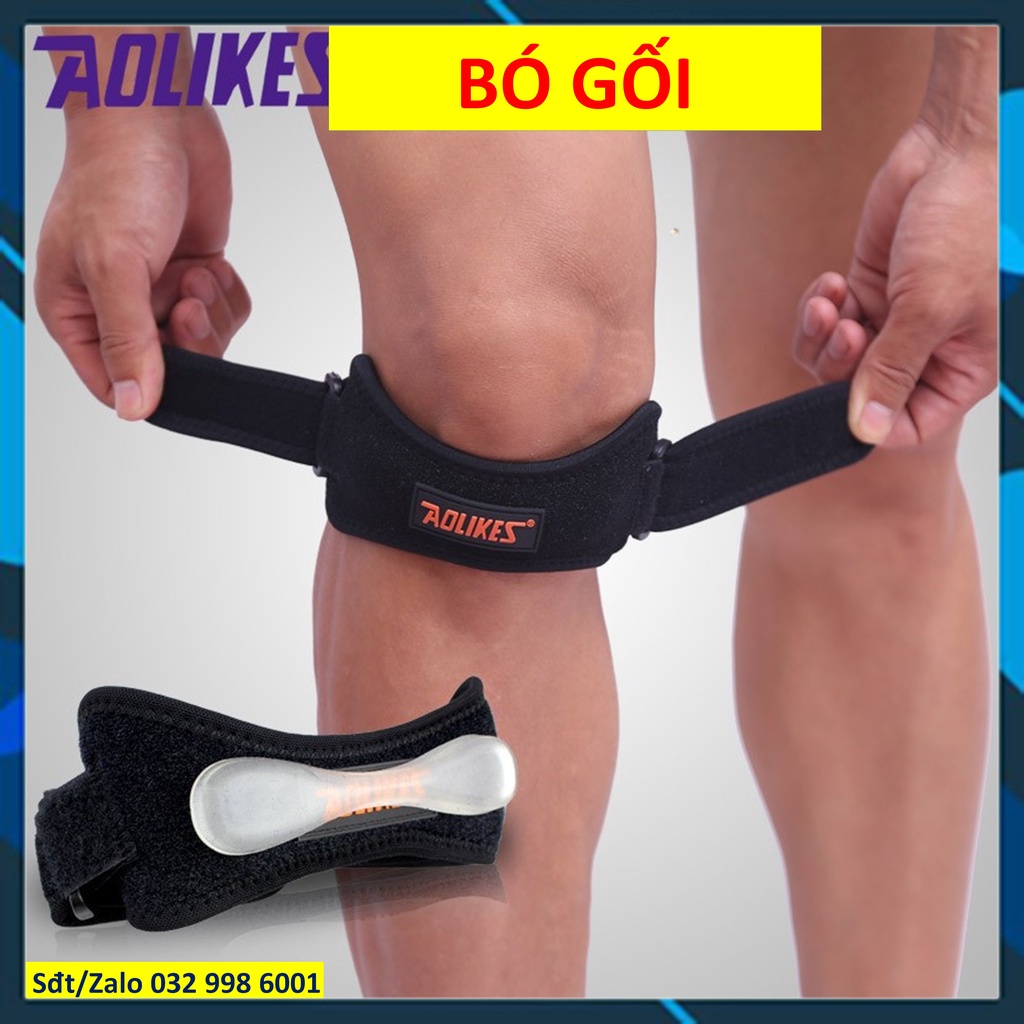 Băng gối thể thao Bó gối thể thao silicone Bảo vệ đầu gối chính hãng Aolikes 7918 7920 7921 7929 7928 ddcg