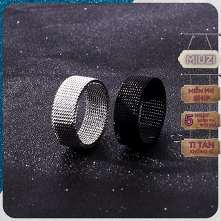 Nhẫn nam nữ mắt xích co dãn hai màu ,Nhẫn bản lớn Miuzi TS006