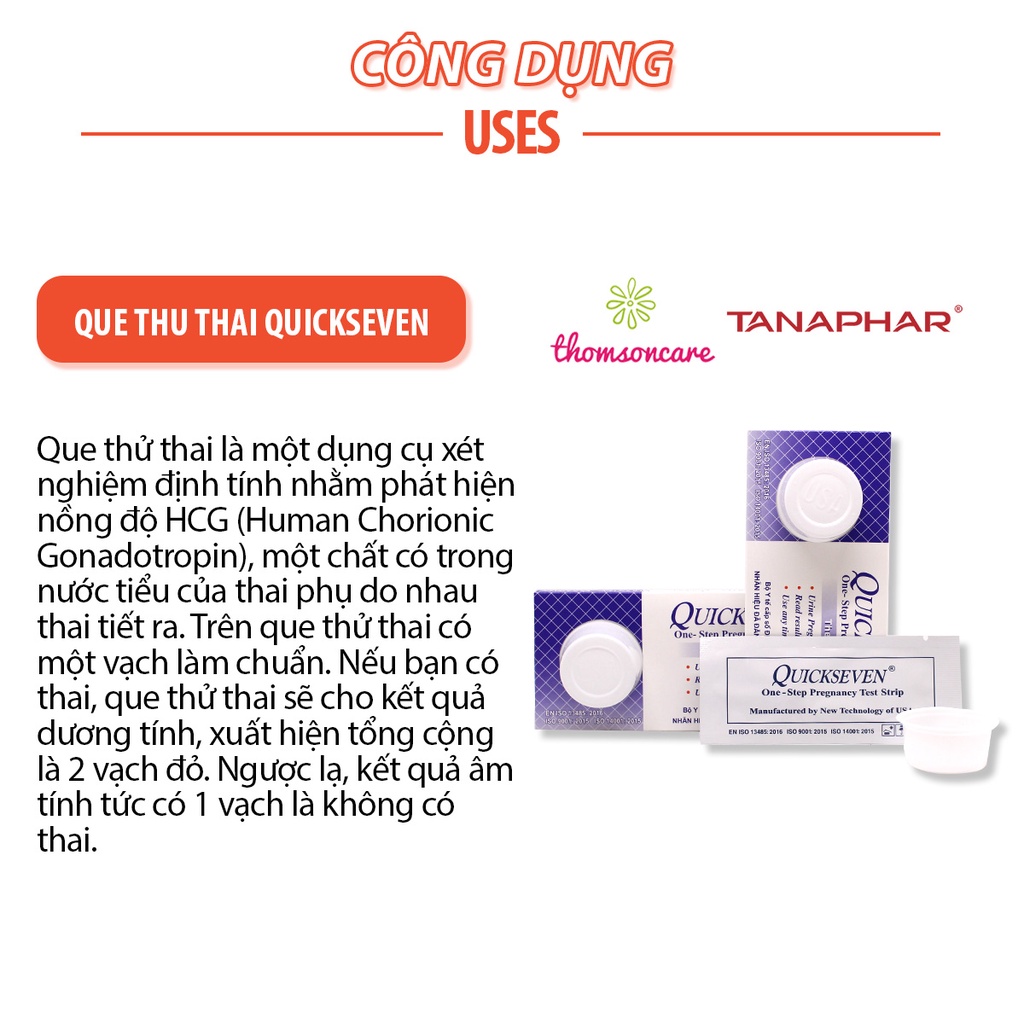 Combo 3 que thử thai Quickseven Che tên khi giao - test thử thai nhanh tại nhà,2 vạch sớm, nhanh hiệu quả tức thì