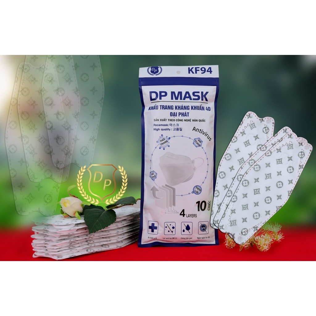 [1 thùng 300 cái)( 30 túi)]Khẩu Trang 4D DP Mask Chuẩn Hàn Quốc