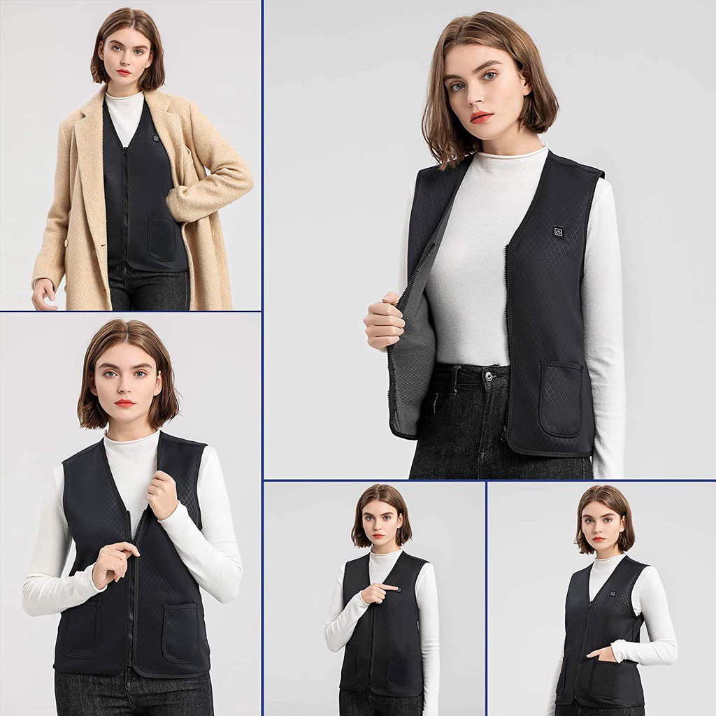Mẫu Mới 2021 Áo Sưởi Điện, Áo Khoác Điện Ghile Công Nghệ Nhật Bản Sử Dụng Pin Từ Sạc Dự Phòng
