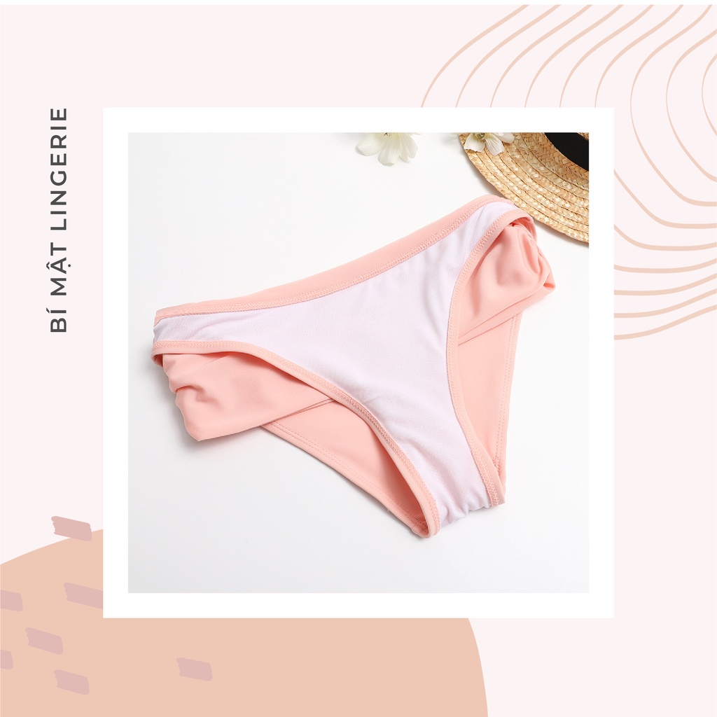 Bikini đồ bơi che bụng thắt nơ eo buộc tua rua ngực basic tôn dáng