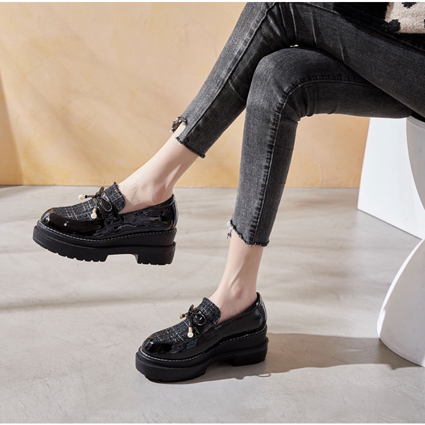 Giày LOLITA Đính Nơ Bánh Mì 6CM Phong Cách Nhật Bản J&K