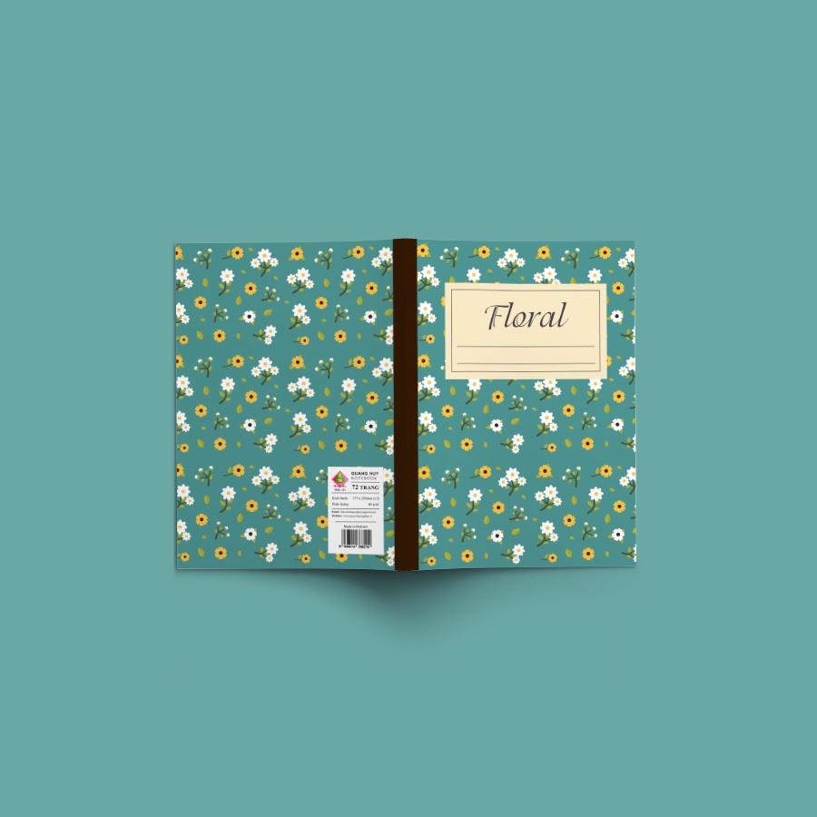 Tập vở b5 120 trang, Tập học sinh Quang Huy mẫu Hoa cúc - vở kẻ ngang, sổ tay b5 ghi chép học sinh, 