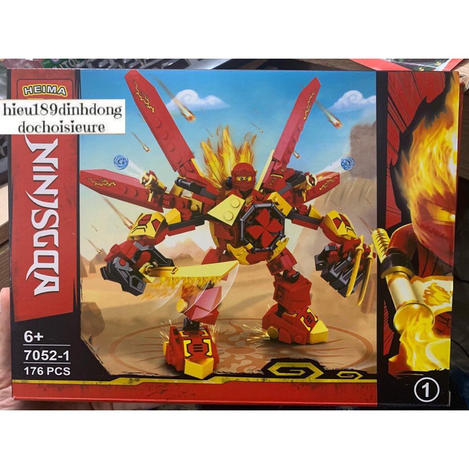 Lắp ráp xếp hình lego ninjago 7052 : Robot hủy diệt của ninja lửa Kai 176 mảnh