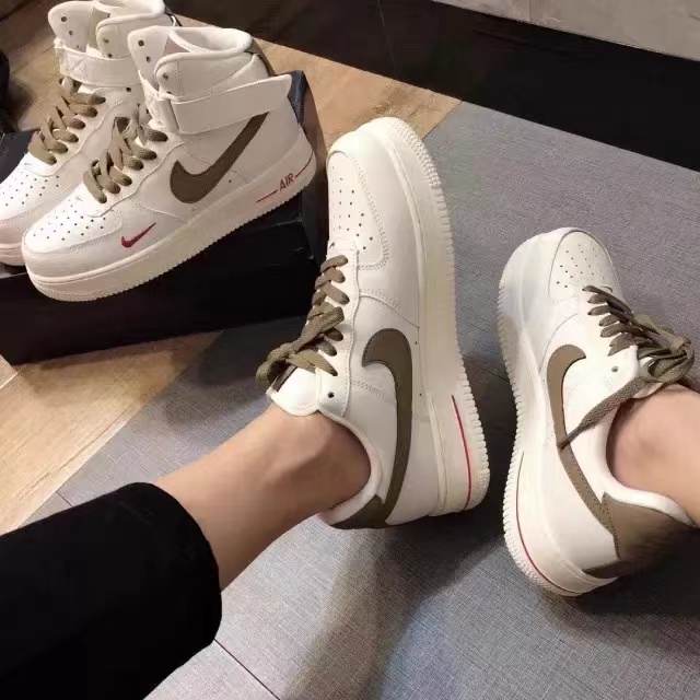 Giày thể thao nam nữ AF1 logo vệt nâu, giày sneaker nam nữ mẫu mới năm nay