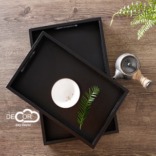 Khay gỗ đen Nhật trang trí nhà cửa, chụp ảnh, decor cửa hàng