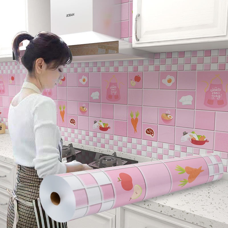 Giấy Dán Tường Chống Dầu Chống Nước Chịu Nhiệt Độ Cao Cho Nhà Bếp