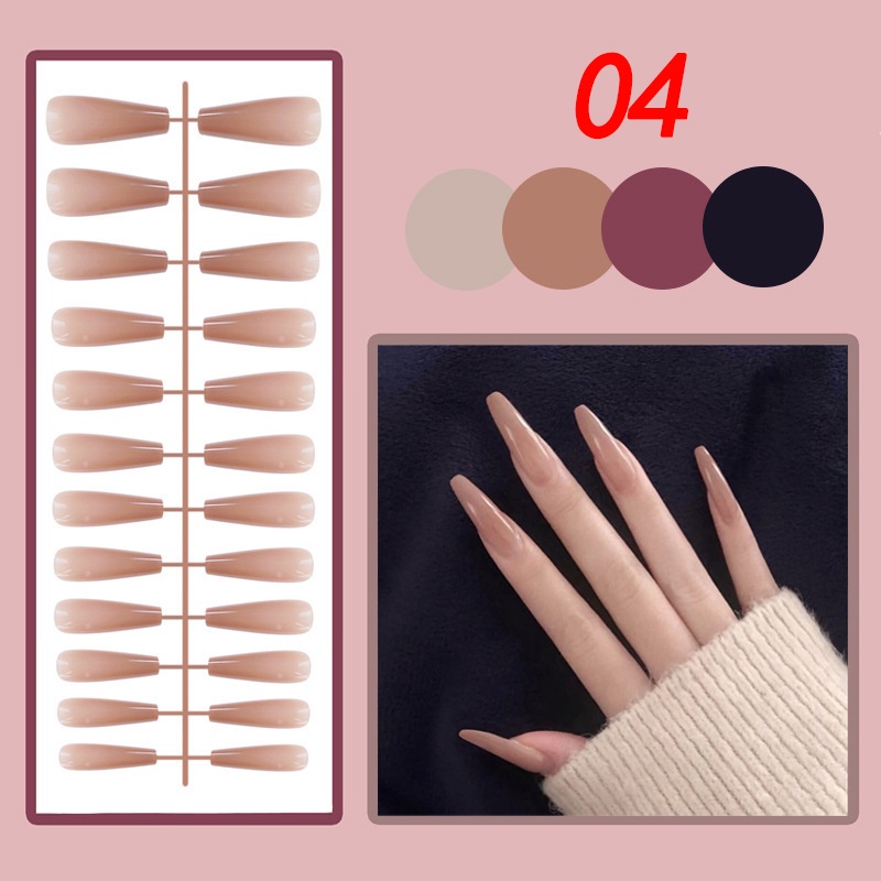 Set 24 Móng Tay Giả Đầu Nhọn Trang Trí Nghệ Thuật