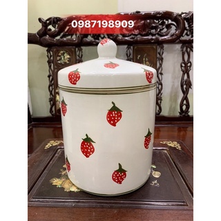 Vại muối dưa cao cấp vẽ tay Bát Tràng dung tích 3L