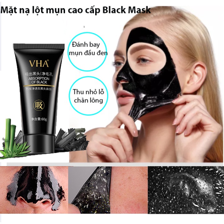 Mặt nạ mụn đầu đen Loại bỏ mụn đầu đen gel lột mụn đầu đen Sâu làm sạch lỗ chân lông co lại Loại bỏ mụn đầu đen 60g