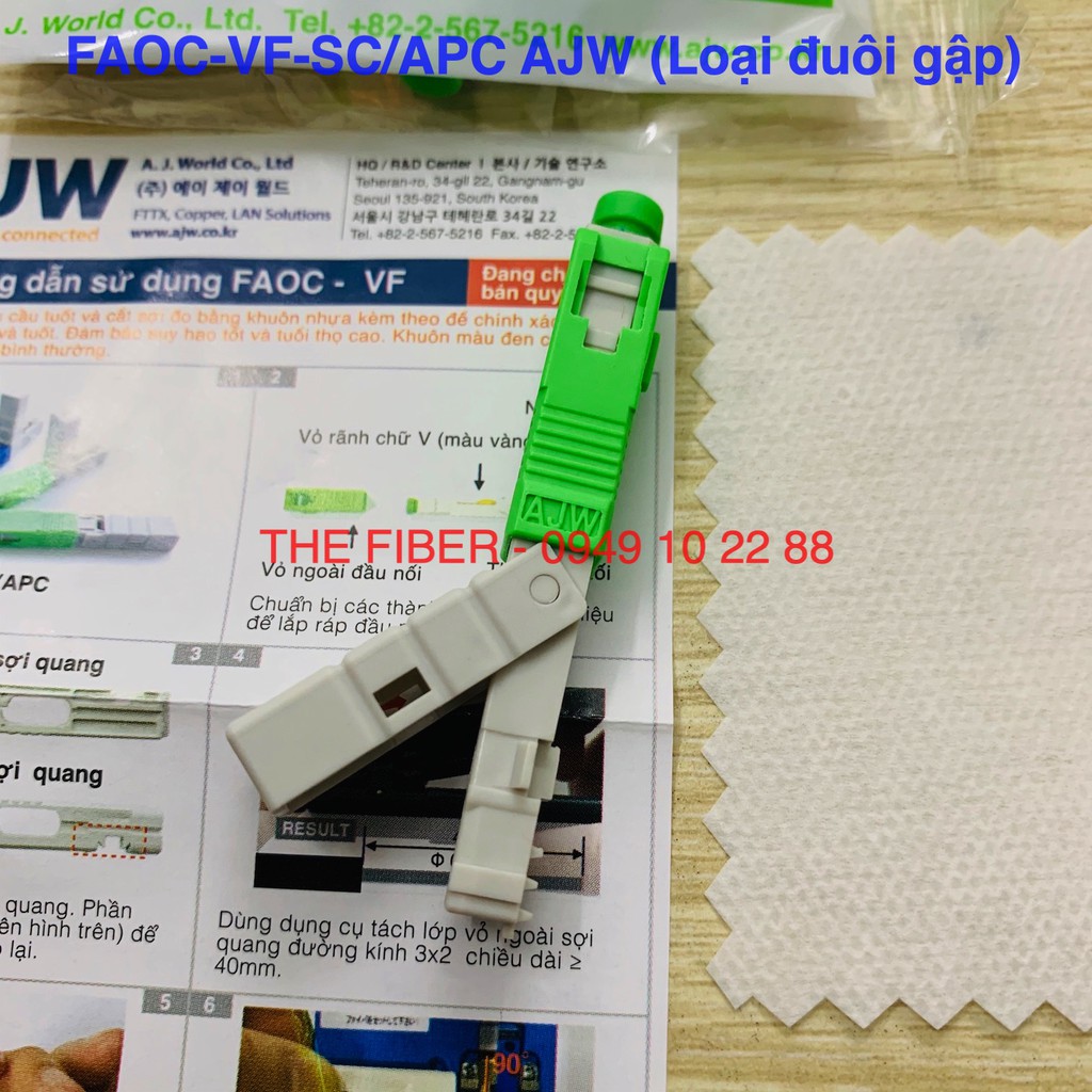 Đầu nối quang nhanh Fast Connector SC APC AJW AJW-FAOC-VF-SCAPC