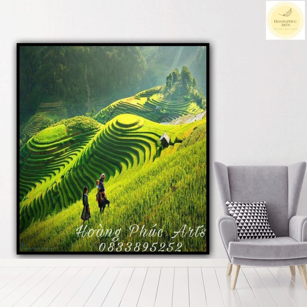 Tranh sơn dầu số hoá Hoàng Phúc Arts- ĐÃ CĂNG SẴN KHUNG 40x50- Các mẫu mới, đẹp, ĐỘC QUYỀN - Chủ đề Phong cảnh - Phần  2