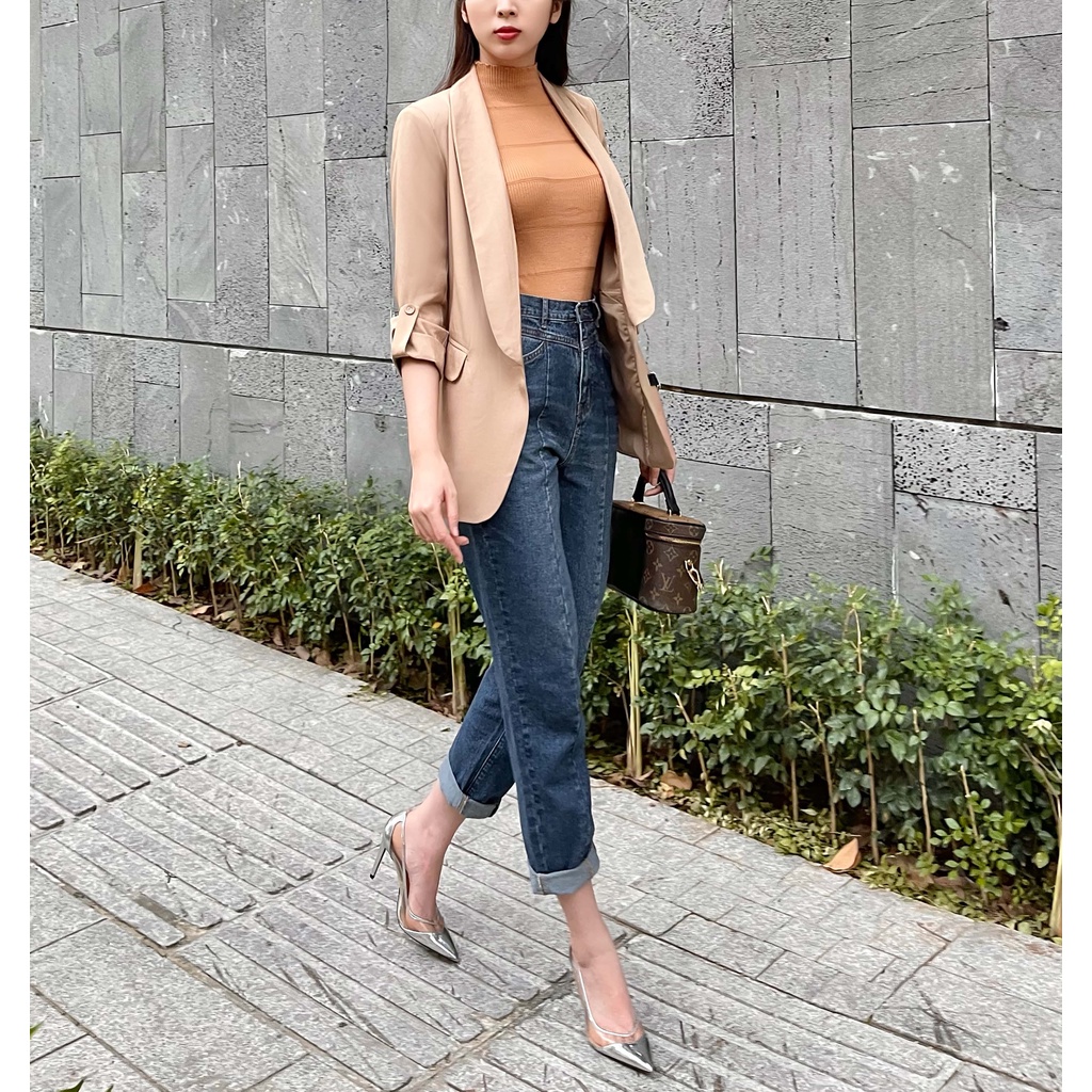 Áo blazer nữ 2 lớp công sở PEACH&BANANA, thiết kế thanh lịch, trẻ trung, chất liệu tuytsi mềm VDW1172 | BigBuy360 - bigbuy360.vn