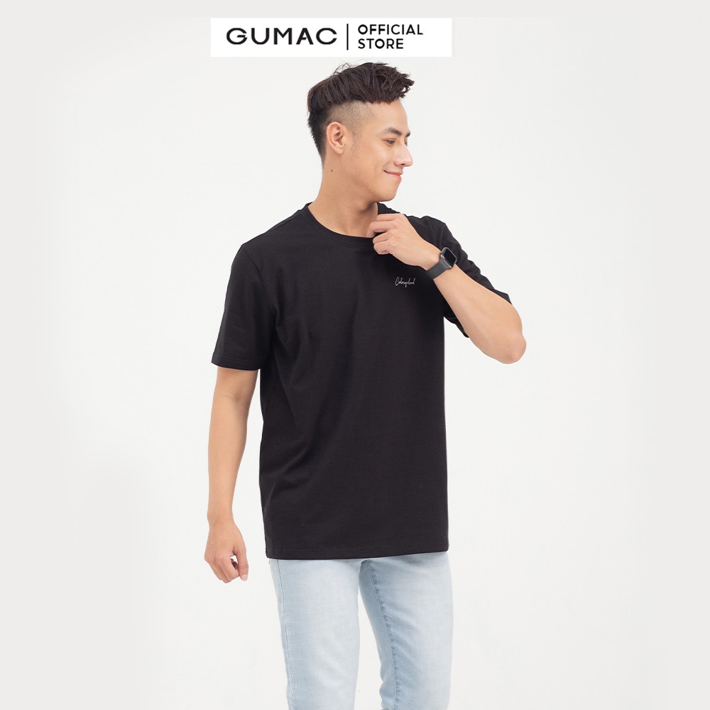 Áo thun nam in họa tiết GUMAC form basic, phong cách hiện đại lịch lãm ATNB834 | BigBuy360 - bigbuy360.vn