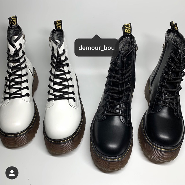 Giày Da Cao Cổ Đen/ Boots Đen đế 5 cm ( CÓ SẴN) | BigBuy360 - bigbuy360.vn
