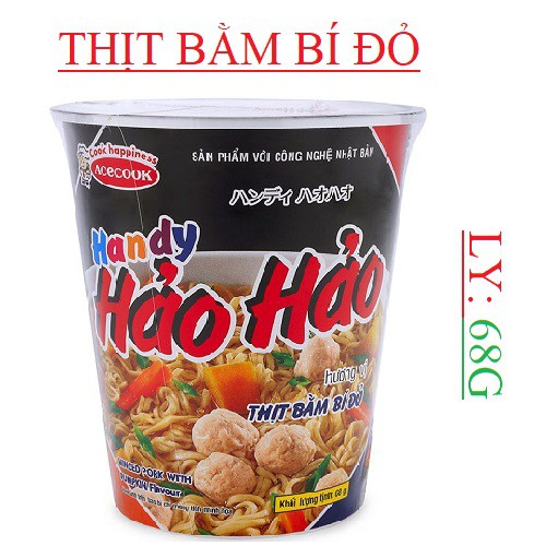 Thùng 24 Ly Mì Ly Hảo Hảo Thịt Bằm Bí Đỏ 68Gr