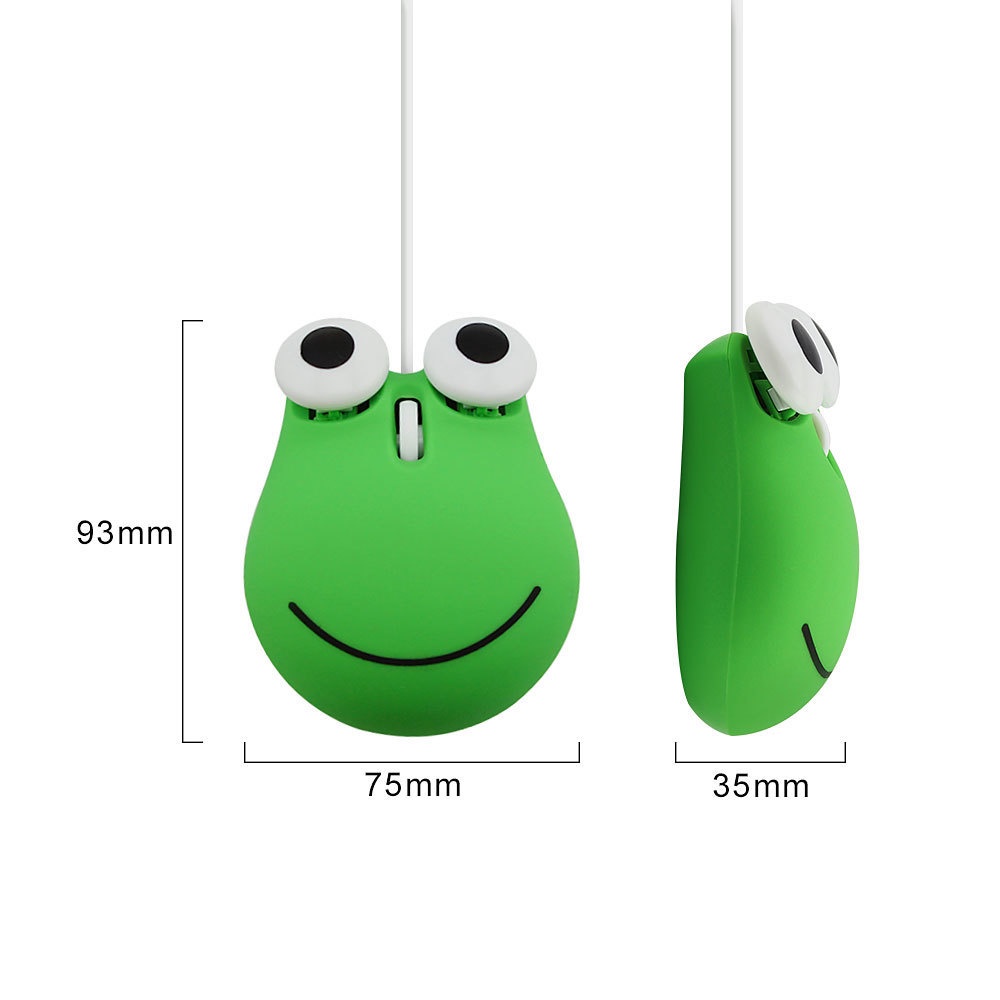 Chuột Máy Tính Có Dây Hình Chú Ếch 3D Dễ Thương1600 DPI