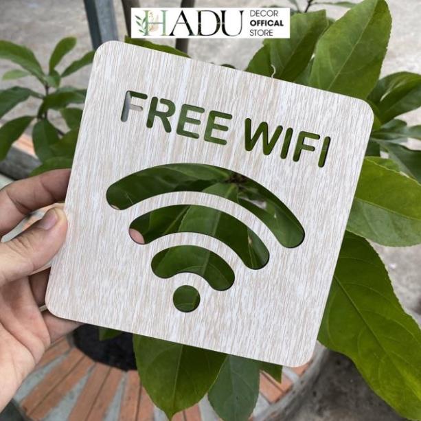 Bảng Gỗ Decor Free Wifi trang trí quán Cafe Homestay - HaduDecor
