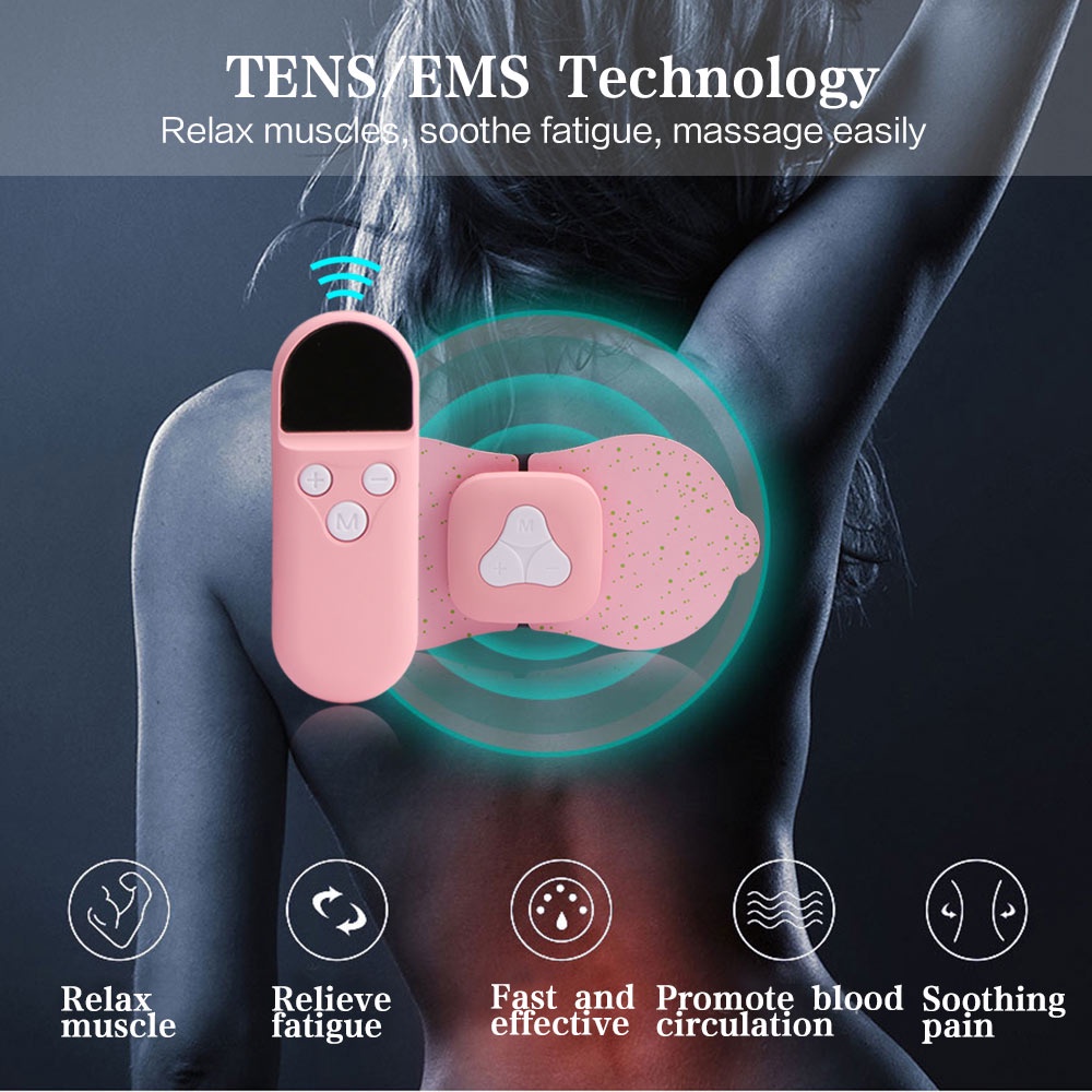 Salorie USB Rechargeable TENS EMS Body Massager Wireless Neck Back Massager Muscle Stimulator Massage Device Physiotherapy Relaxation