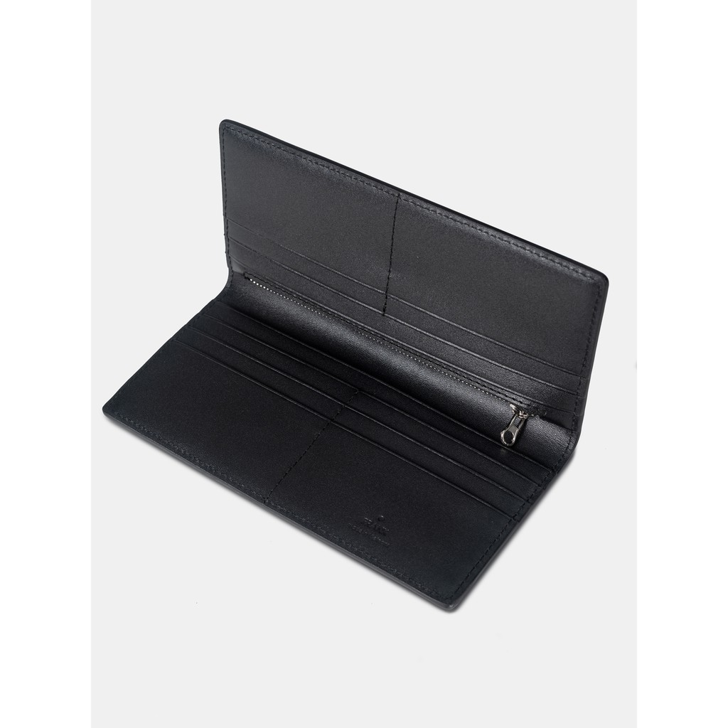 Ví Dài Cầm Tay Nam Da Bò Epsom FRANK Stripe Long Wallet Bóp Nam Dài Da Thật Nhiều Ngăn Cao Cấp