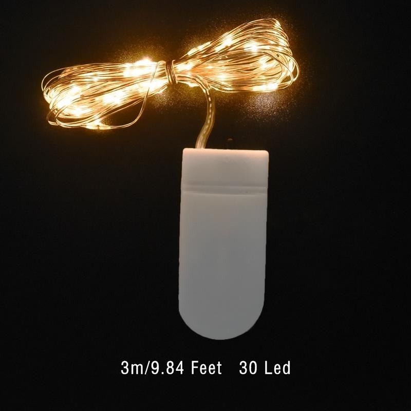 Dây Đèn LED 1M 3M Chạy Pin Chống Thấm Nước Tự Làm Trang Trí Cây Thông Giáng Sinh