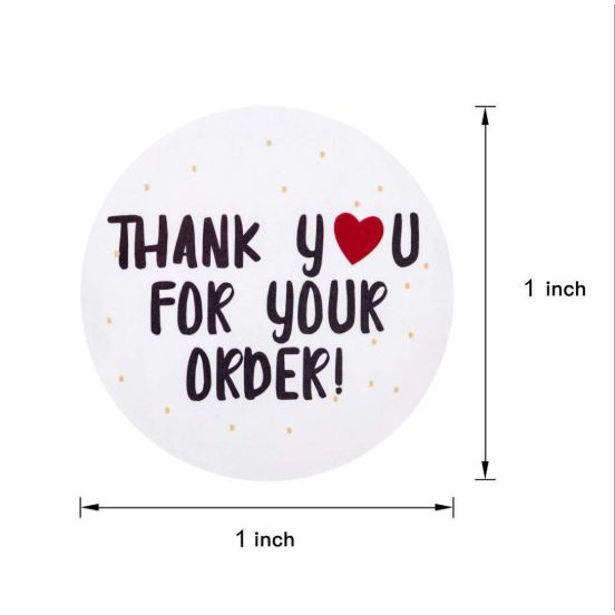 Sticker thank you order cuộn 500 cái đóng hàng hình dễ thương