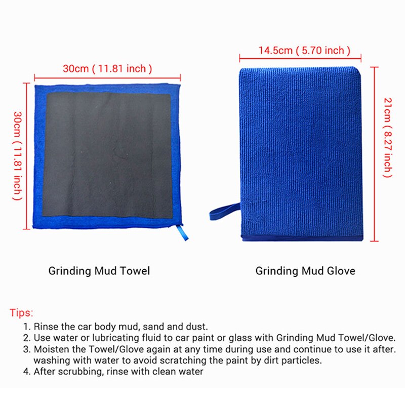 Mài ô tô Khăn bùn Microfiber Auto Clay Mitt Magic Mud Khăn tắm ô tô Găng tay rửa ô tô Chi tiết rửa ô tô Phụ kiện bảo dưỡng