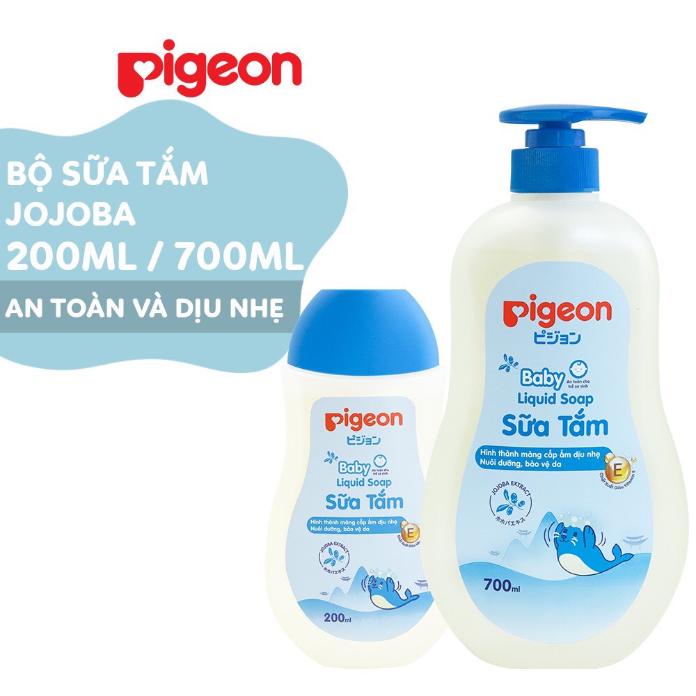 Sữa tắm dịu nhẹ cho bé Pigeon 700ml(MẪU MỚI)- Sữa tắm Pigeon chứa tinh dầu Jojoba giữ ẩm dành cho trẻ sơ sinh và trẻ nhỏ