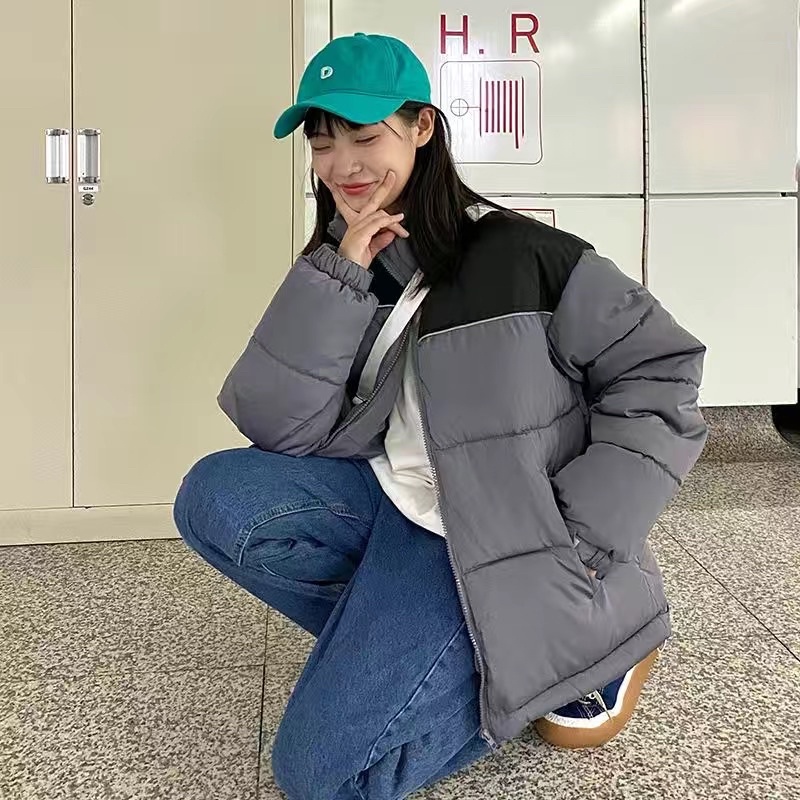 Áo phao cổ lọ viền phản quang unisex nam nữ