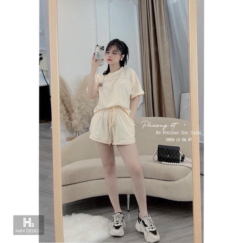 SNU364 BỘ ĐÙI NỮ COTTON ÁO SNOW VIỀN NGANG | BigBuy360 - bigbuy360.vn