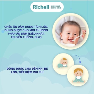 Chén ăn dặm có nắp RICHELL Nhật 280ml | Baby