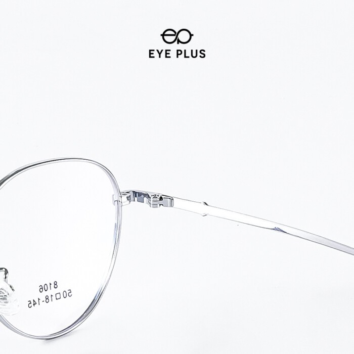 Gọng kính mắt nam nữ thời trang EYE PLUS mắt tròn càng bọc nhựa phong cách hàn quốc KL350-8106